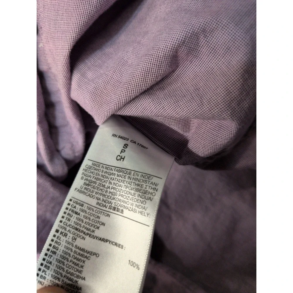 Banana Republic Mens Slim Fit Purple Gingham Button Down Shirt Small Long Sleeve